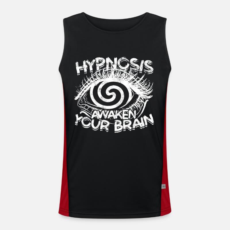 hypnotic hypnotize hypnotist - Men's Functional Contrast Tank Top  - black/red