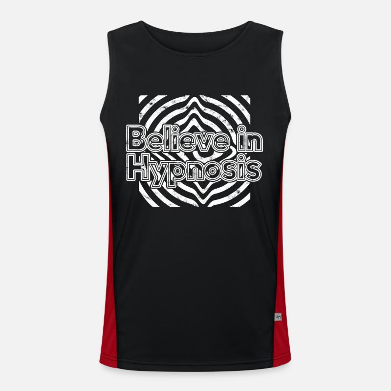 hypnotic hypnotize hypnotist - Men's Functional Contrast Tank Top  - black/red