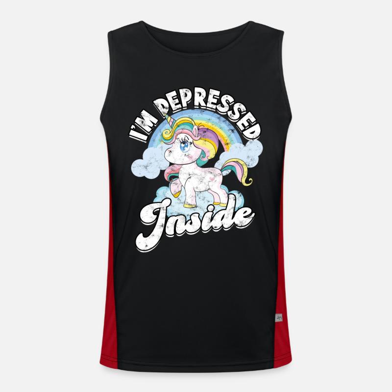 depression depressive sad gift idea unfortunate Men's Functional Contrast Tank Top 