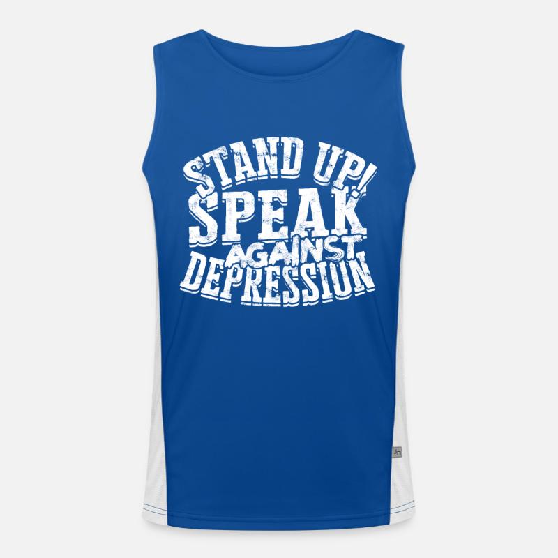 depression depressive sad gift idea unfortunate Men's Functional Contrast Tank Top 
