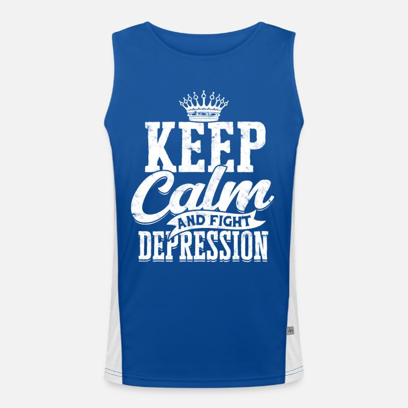 depression depressive sad gift idea unfortunate Men's Functional Contrast Tank Top 