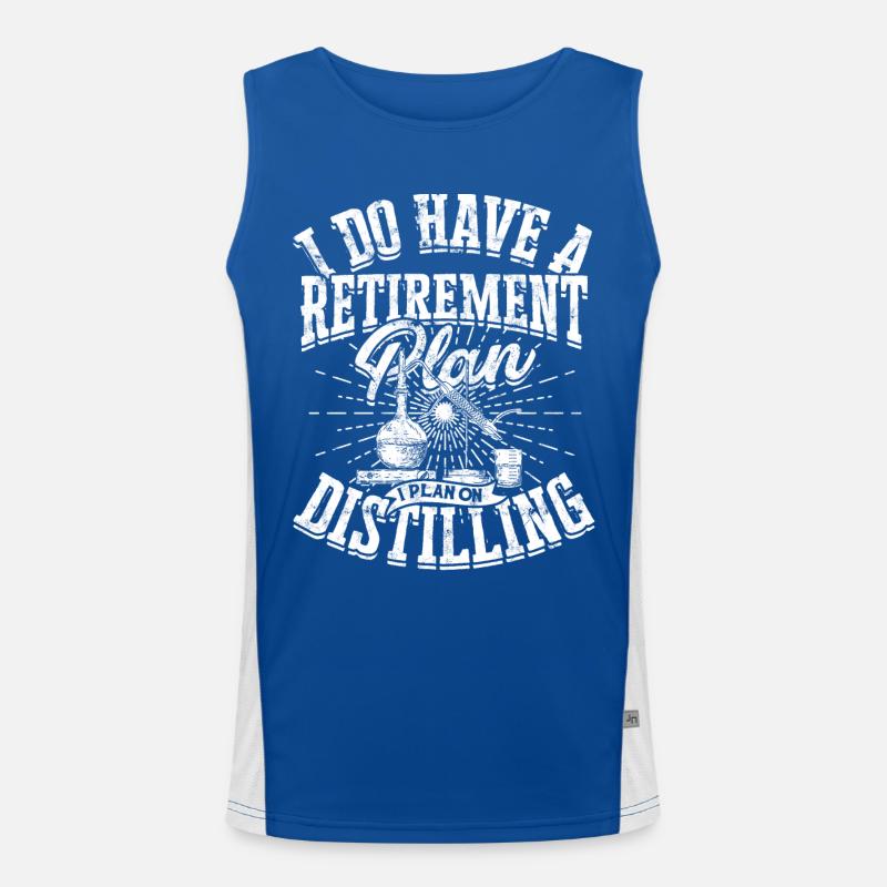 schnaps whiskey brennen schnapsbrenner geschenkide Funktionelles Kontrast-Tank Top für Männer 