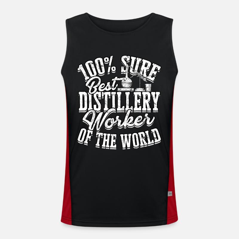 schnaps whiskey brennen schnapsbrenner geschenkide Funktionelles Kontrast-Tank Top für Männer 