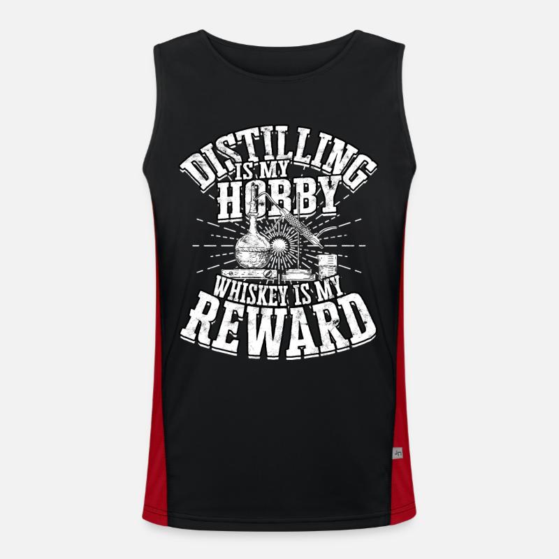 schnaps whiskey brennen schnapsbrenner geschenkide Funktionelles Kontrast-Tank Top für Männer 