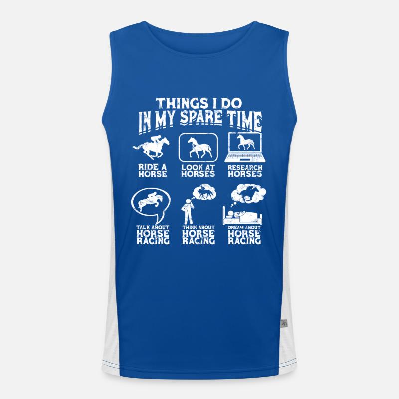 courses de chevaux équitation cavalier cadeau g Débardeur respirant contrasté Homme 