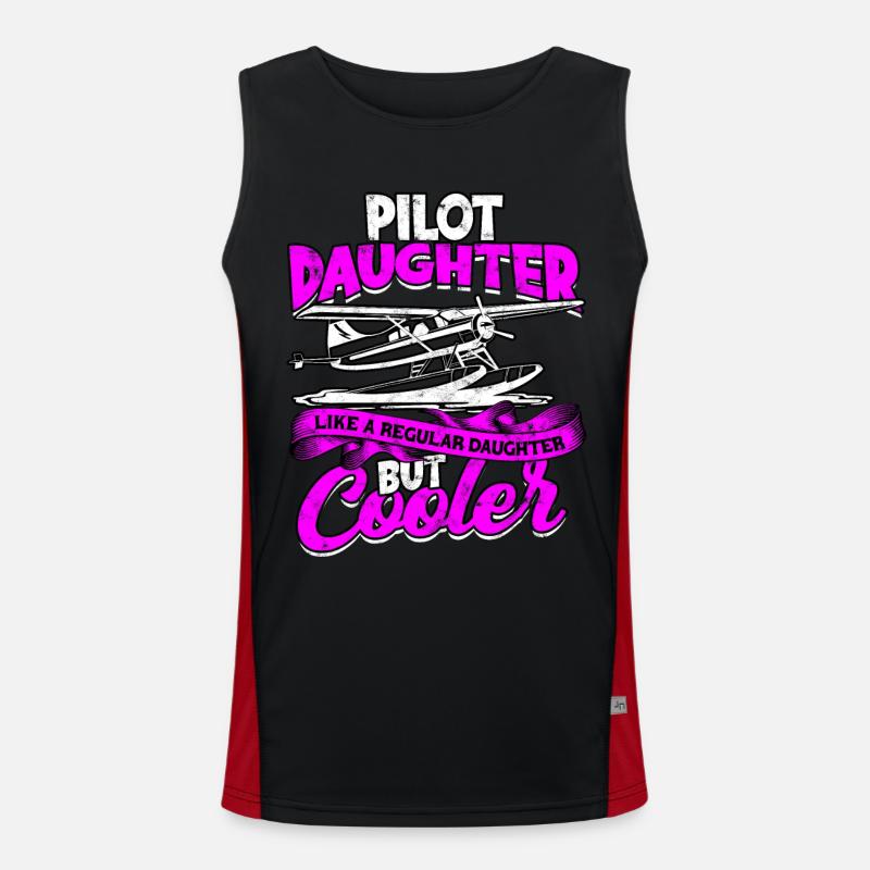 pilot flugzeug fliegen tochter geschenkidee gesche Funktionelles Kontrast-Tank Top für Männer 
