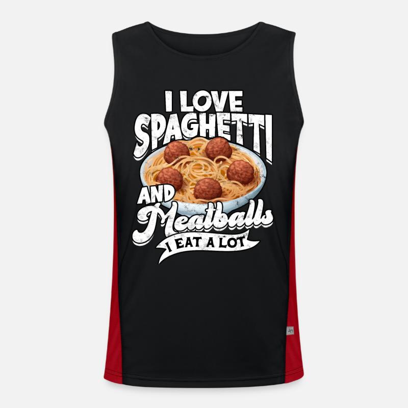 fleischklößchen essen spaghetti geschenk geschenki Funktionelles Kontrast-Tank Top für Männer 