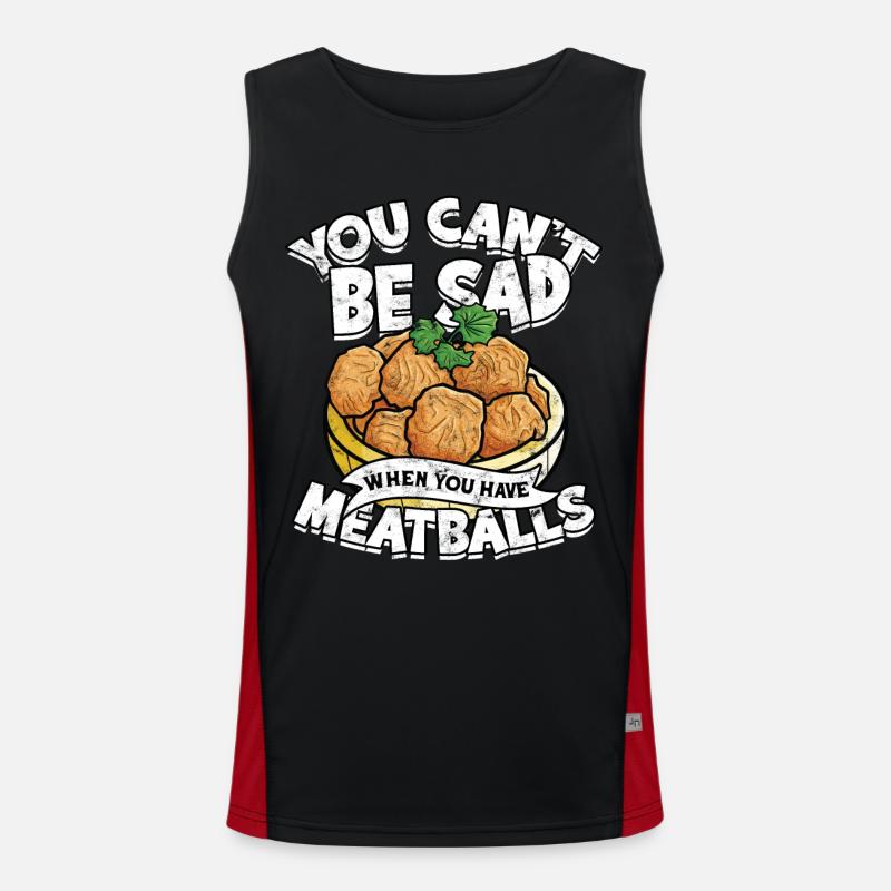 fleischklößchen essen spaghetti geschenk geschenki Funktionelles Kontrast-Tank Top für Männer 