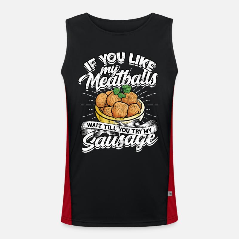 fleischklößchen essen spaghetti geschenk geschenki Funktionelles Kontrast-Tank Top für Männer 