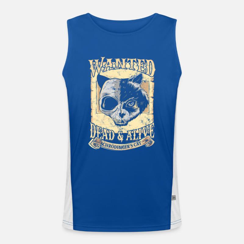 Gesuchte Schrodingers Cat Alive Dead Quantenphysik Funktionelles Kontrast-Tank Top für Männer 