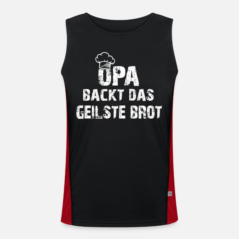 Opa backt das beste Brot unser Opa ist Bäcker Funktionelles Kontrast-Tank Top für Männer 
