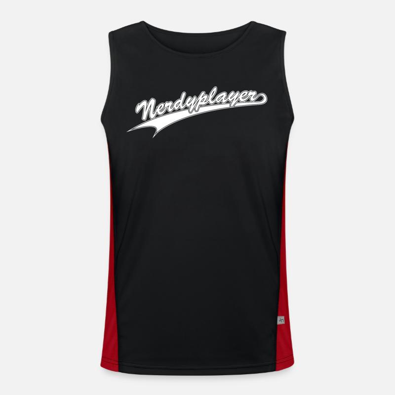 NERDY forever - Nerdyplayer - Men's Functional Contrast Tank Top  - black/red