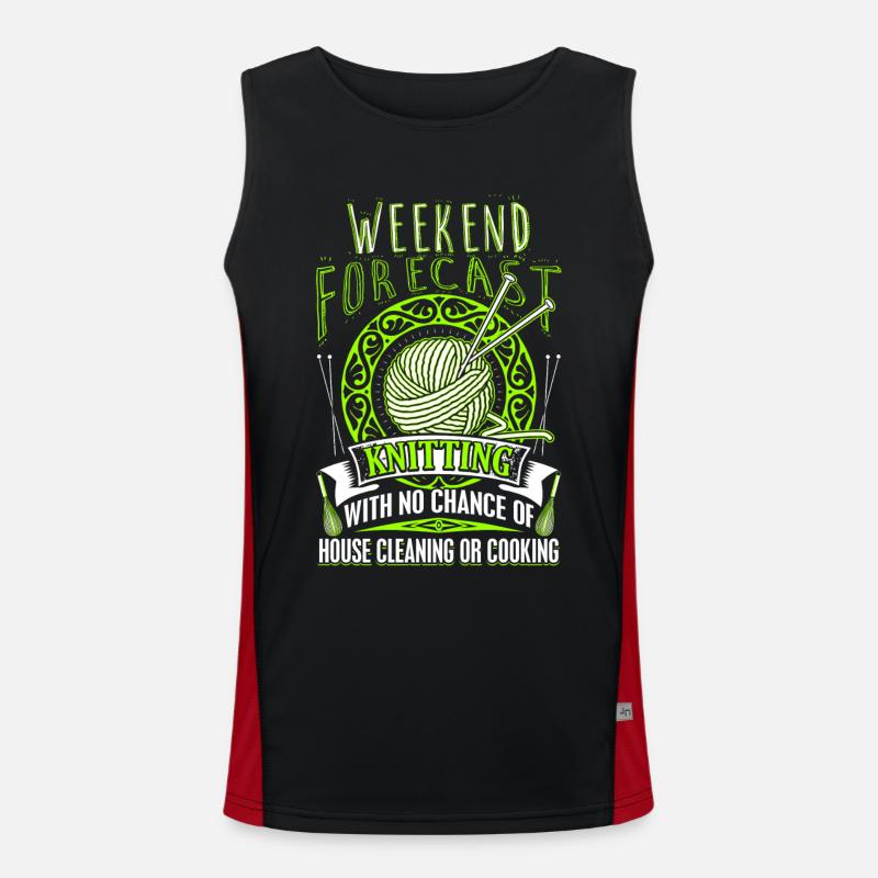 Weekend Forecast - Knitting - EN - Men's Functional Contrast Tank Top - black/red