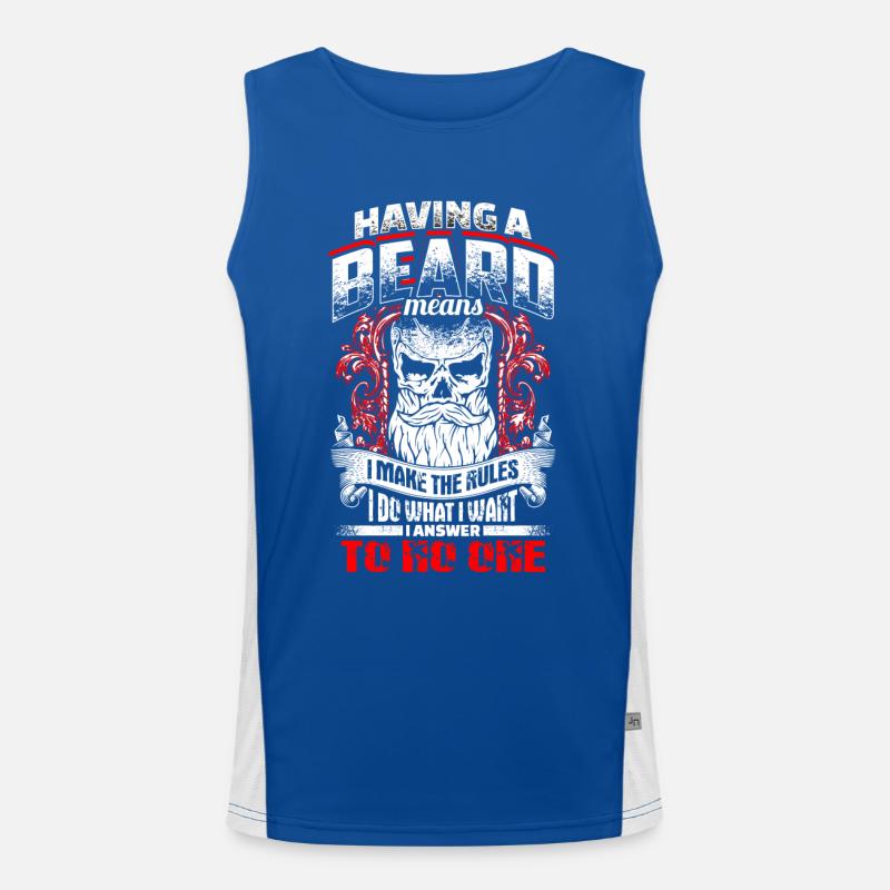 Having A Beard Means - EN Funktionelles Kontrast-Tank Top für Männer 