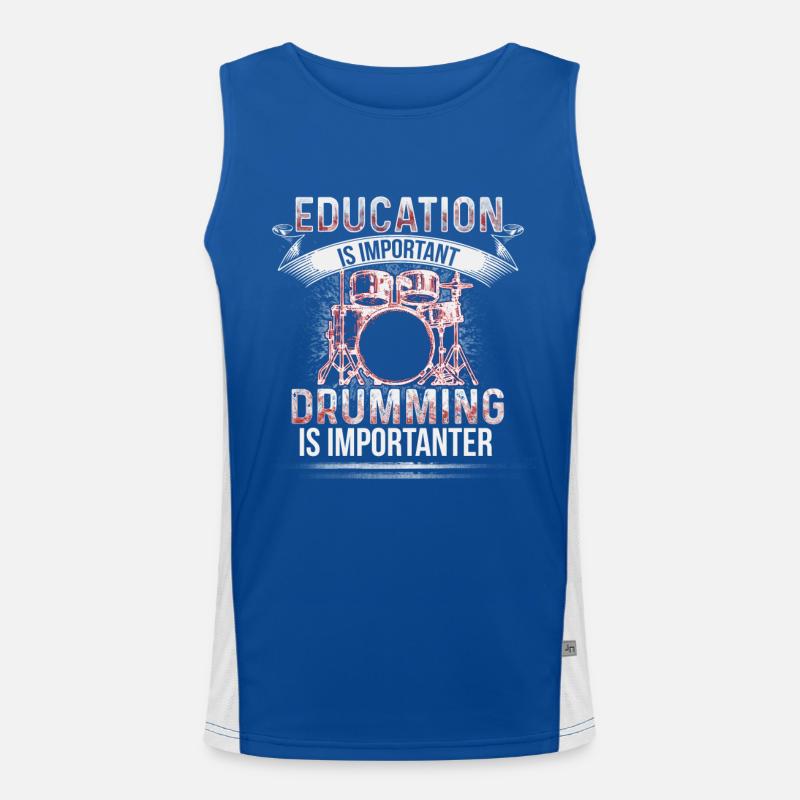 Education - Drumming is importanter - EN Funktionelles Kontrast-Tank Top für Männer 