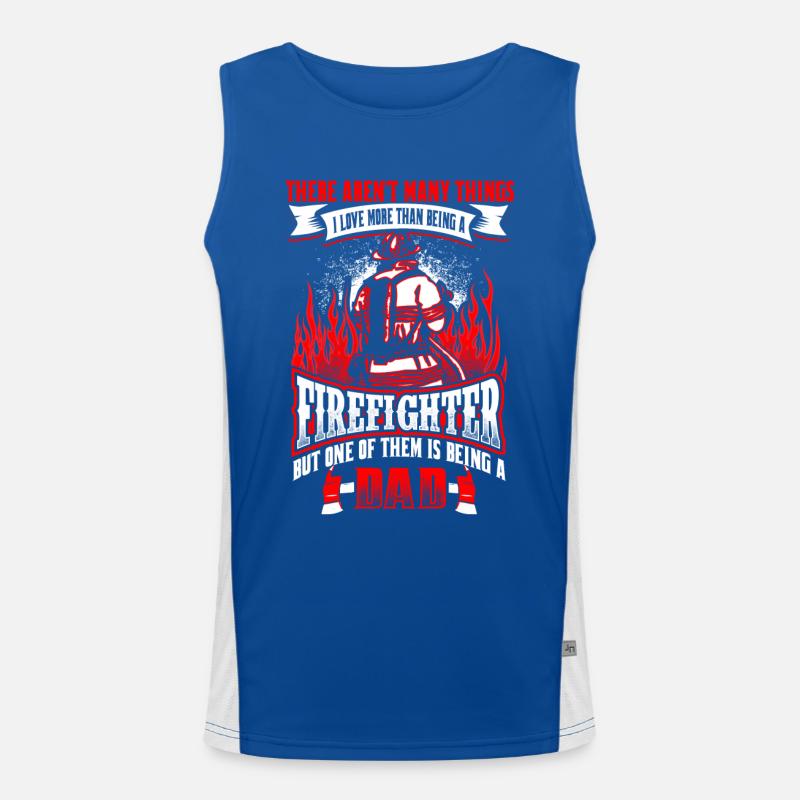 Firefighter Dad - EN Funktionelles Kontrast-Tank Top für Männer 