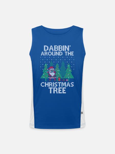 Dabbing Santa Dab Ugly Christmas Sweater - Funktionelles Kontrast-Tank Top für Männer  - Royal/Weiß - Vorne