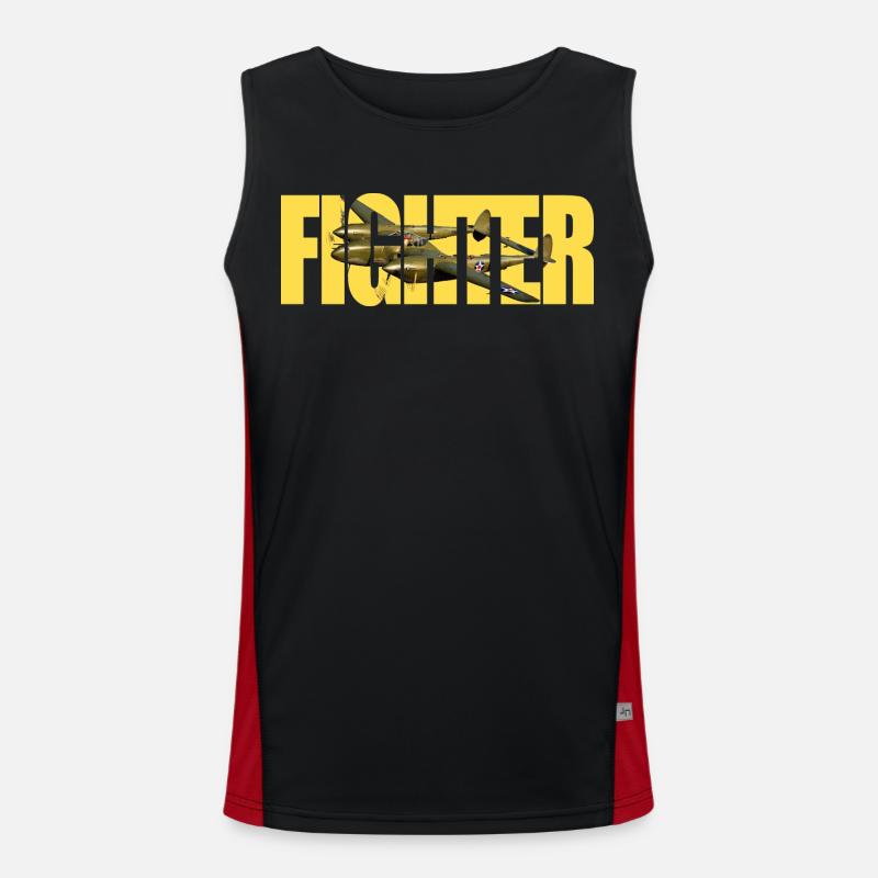 Fighter P-38 Lightning Funktionelles Kontrast-Tank Top für Männer 