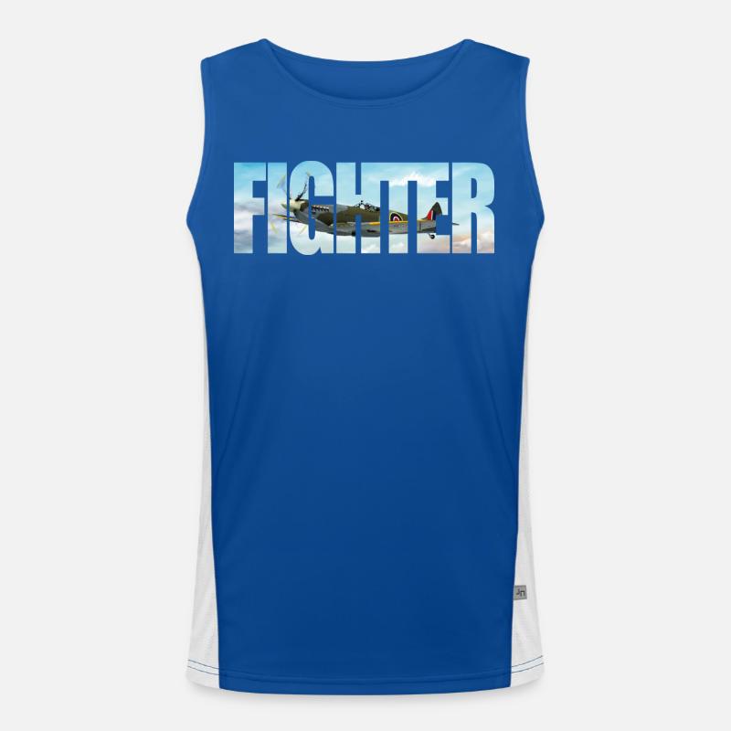 Fighter Spitfire Funktionelles Kontrast-Tank Top für Männer 