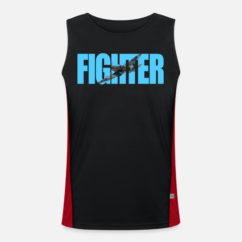 Fighter Spitfire Funktionelles Kontrast-Tank Top für Männer 