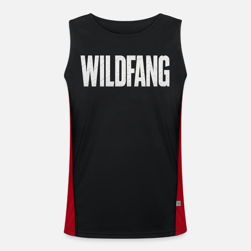 Wildfang - Funktionelles Kontrast-Tank Top für Männer - Schwarz/Rot