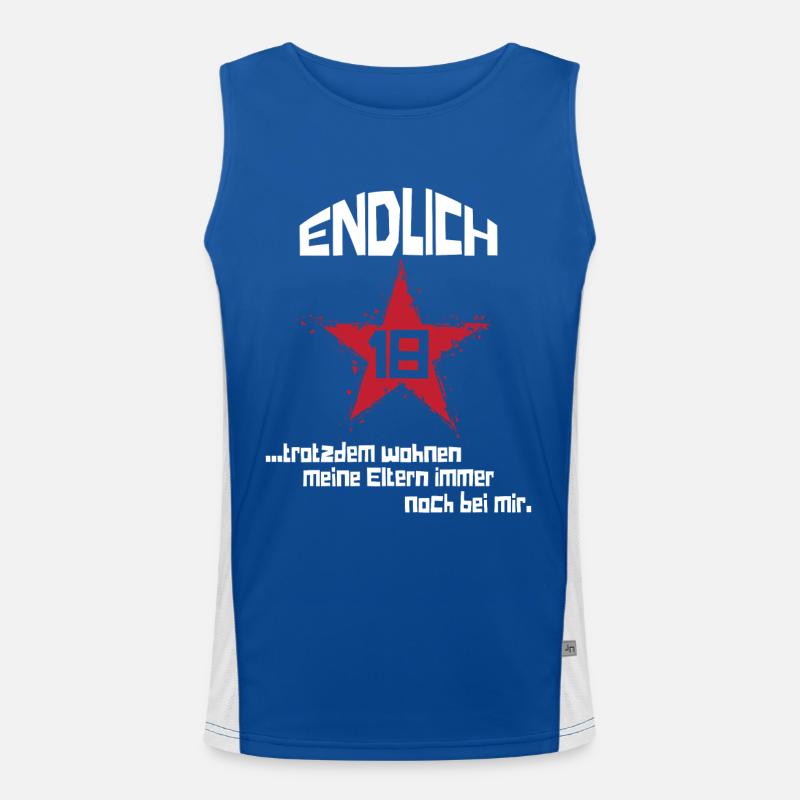 Endlich 18 Eltern wohnen noch bei mir Funktionelles Kontrast-Tank Top für Männer 