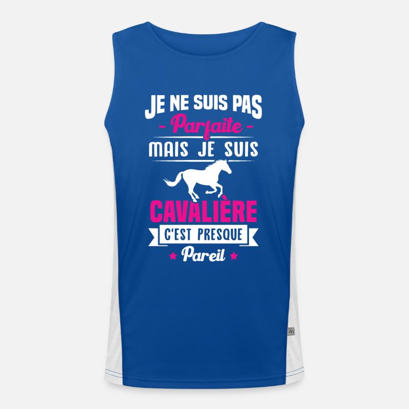 Je ne suis pas parfaite mais je suis cavalière Débardeur respirant contrasté Homme 