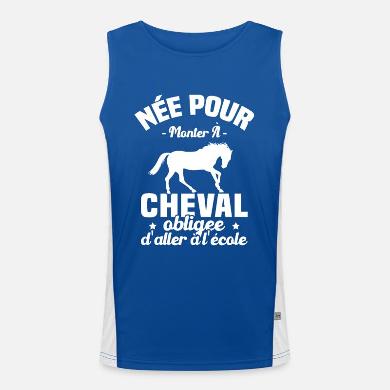 Née pour monter à cheval obligée d'aller à l'école Débardeur respirant contrasté Homme 