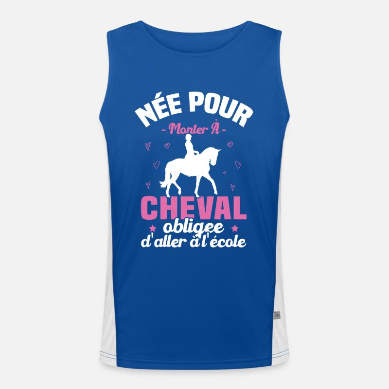 Née pour monter à cheval obligée d'aller à l'école Débardeur respirant contrasté Homme 