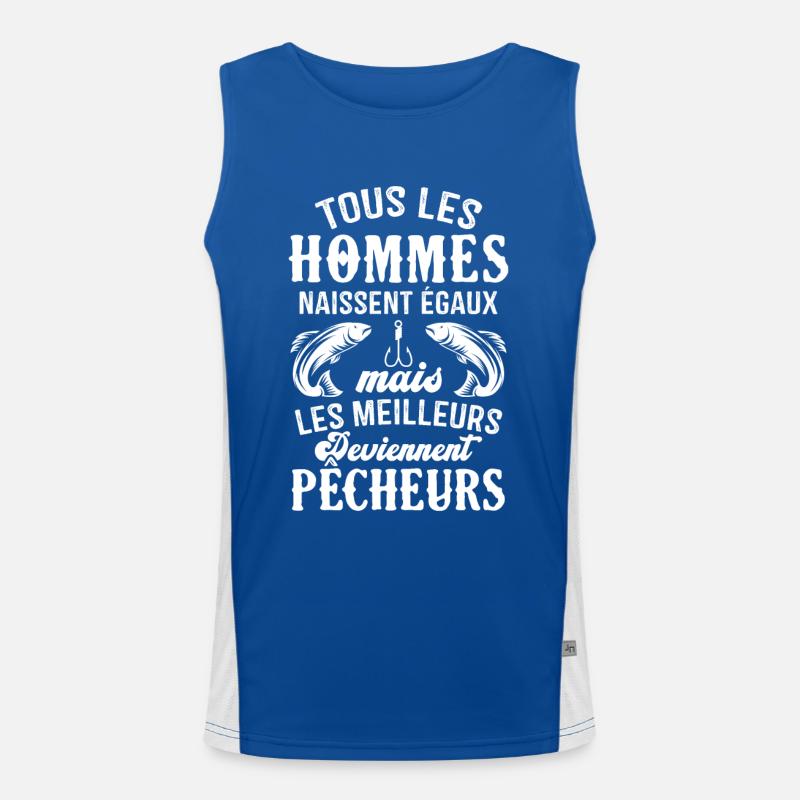 Les meilleurs hommes deviennent pêcheurs Débardeur respirant contrasté Homme 