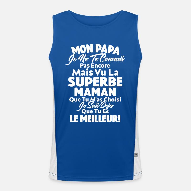 Mon Papa Je Te Connais Pas Encore Cadeau Grossesse Débardeur respirant contrasté Homme 