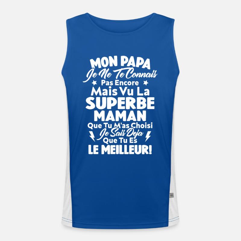 Mon Papa Je Te Connais Pas Encore Cadeau Grossesse Débardeur respirant contrasté Homme 