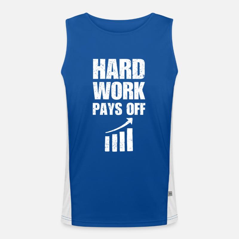 Hard work pays off, statistics Men's Functional Contrast Tank Top 