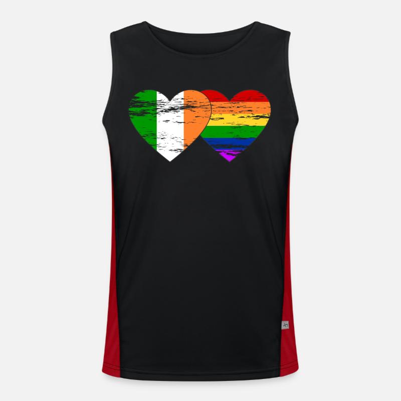 Drapeau arc-en-ciel de l’Irlande utilisé Débardeur respirant contrasté Homme 