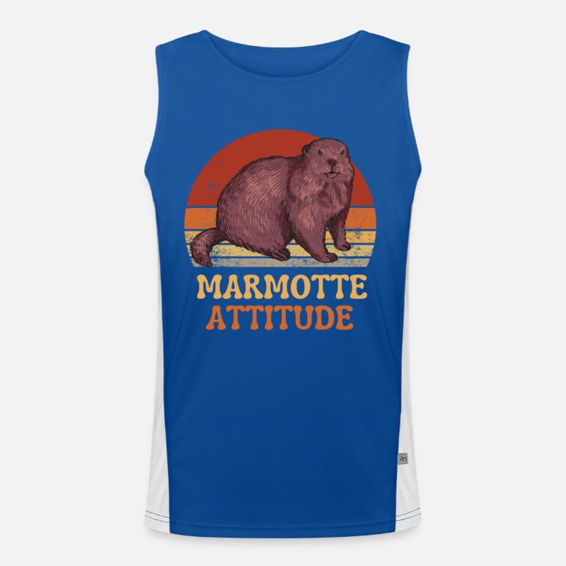 GROUNDHOG ATTITUDE Men's Functional Contrast Tank Top 