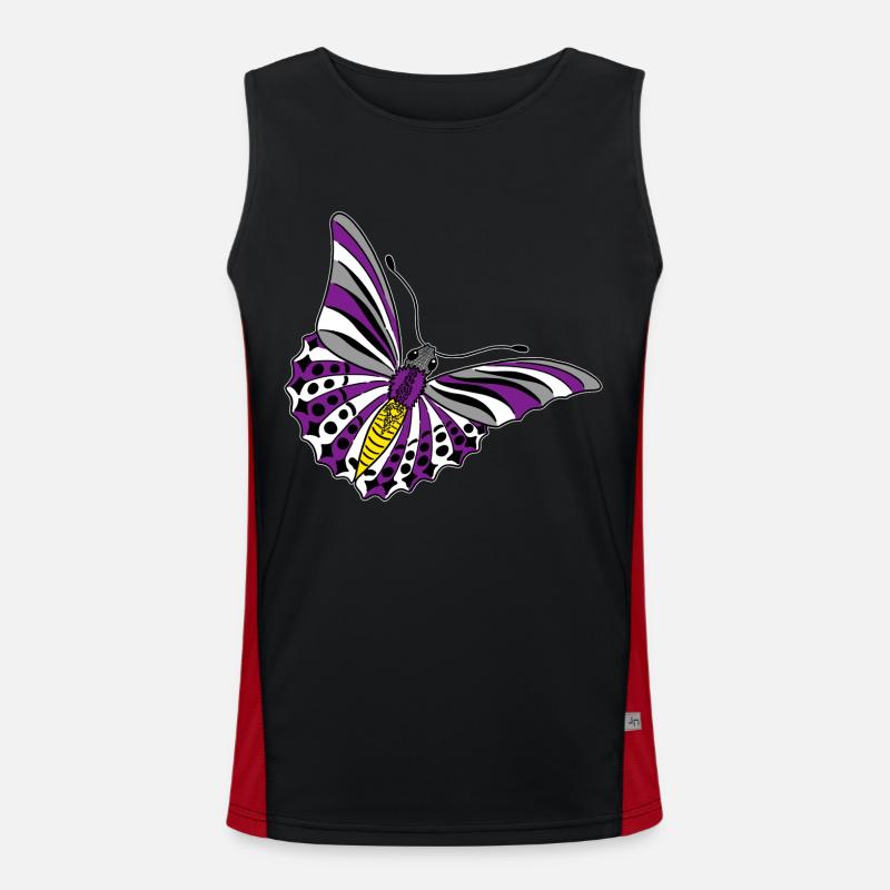 butterfly asexual non binary labrys lesbian Men's Functional Contrast Tank Top 
