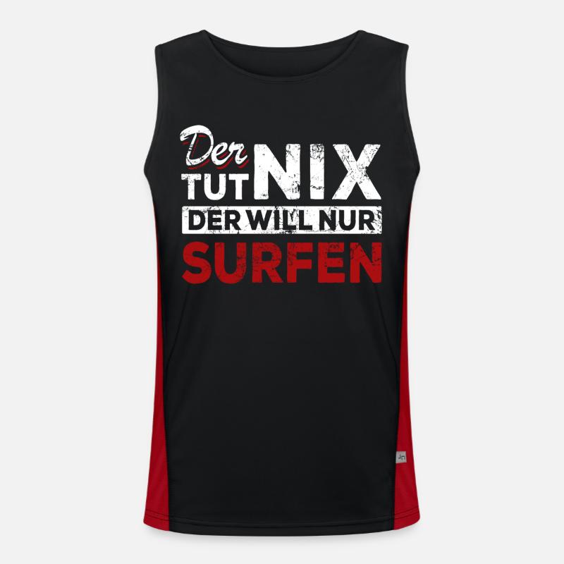 Der tut nix der will nur surfen - Spruch Funktionelles Kontrast-Tank Top für Männer 