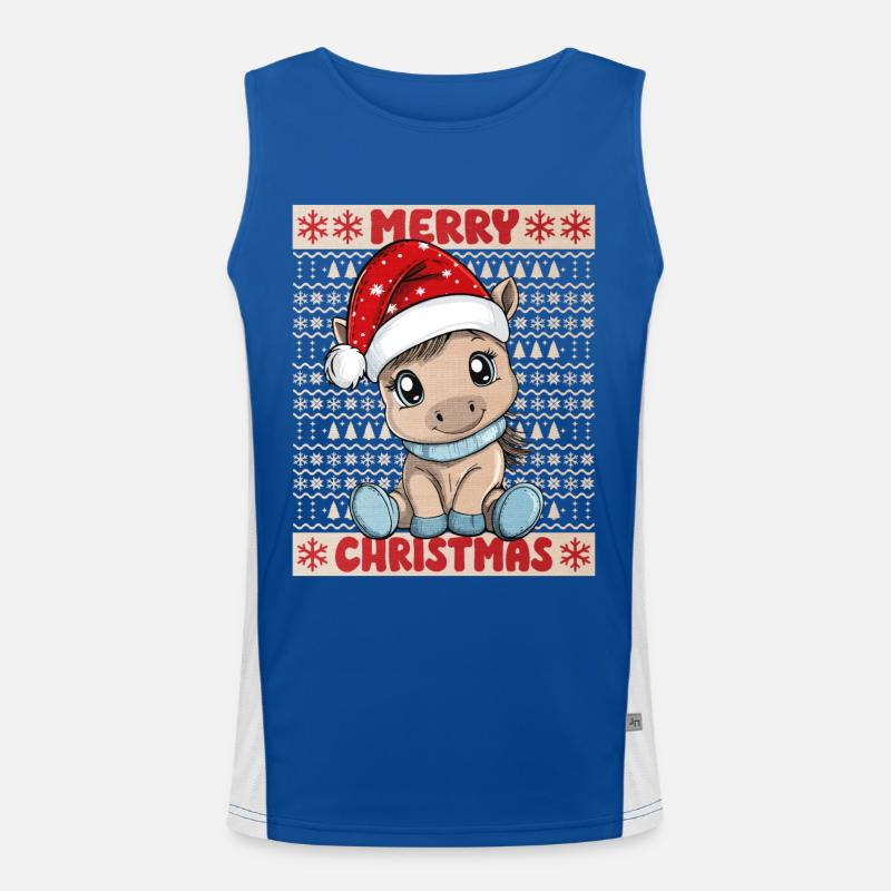 Cheval Noël Mignon Noël mignon Débardeur respirant contrasté Homme 