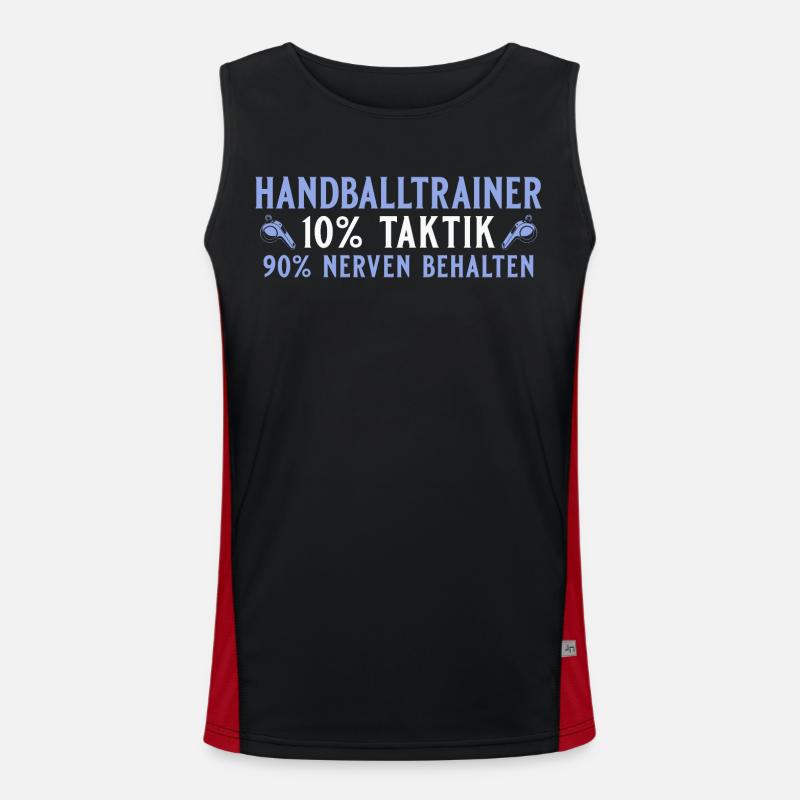 Handball coach 10% tactics 90% keep your nerve Men's Functional Contrast Tank Top 