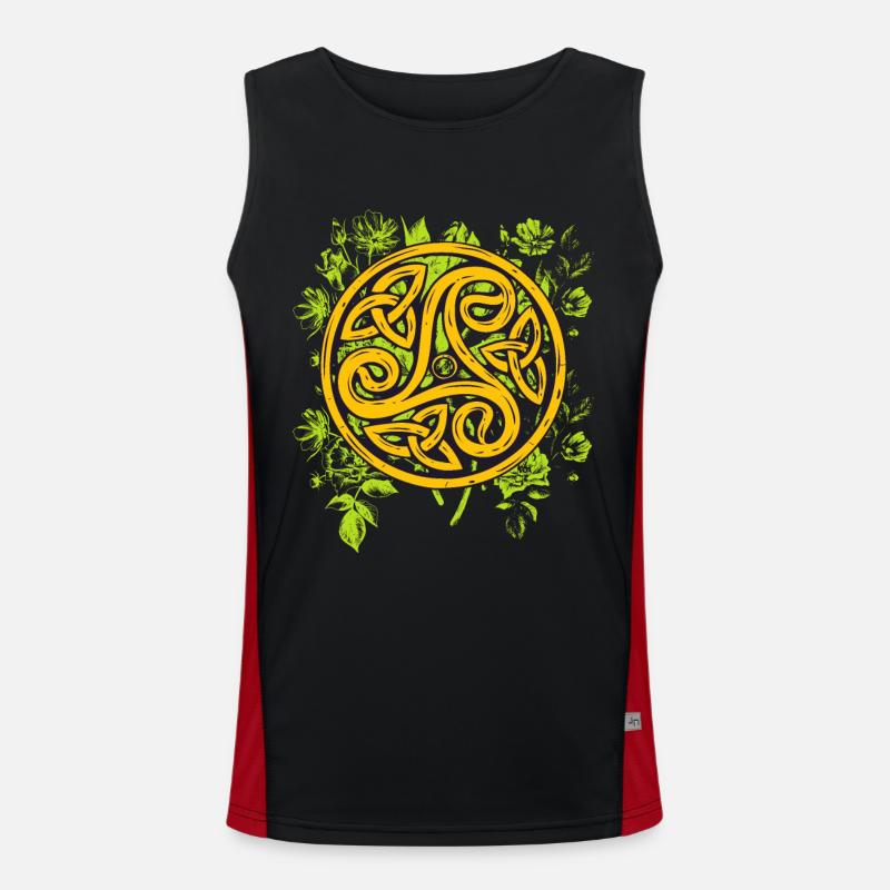 Triskele Celtic symbol Men's Functional Contrast Tank Top 