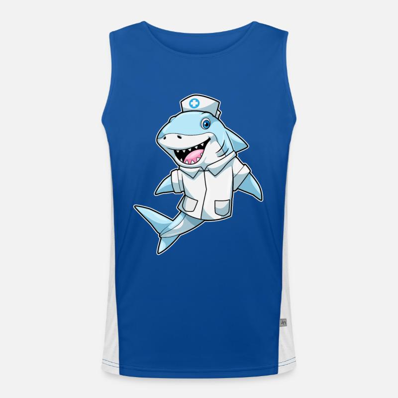Requin en tant qu’infirmière avec blouse Débardeur respirant contrasté Homme 