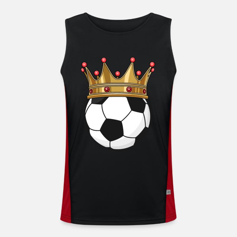 Fußball Krone König Funktionelles Kontrast-Tank Top für Männer 
