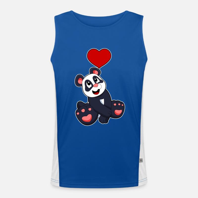 Panda avec coeur Débardeur respirant contrasté Homme 