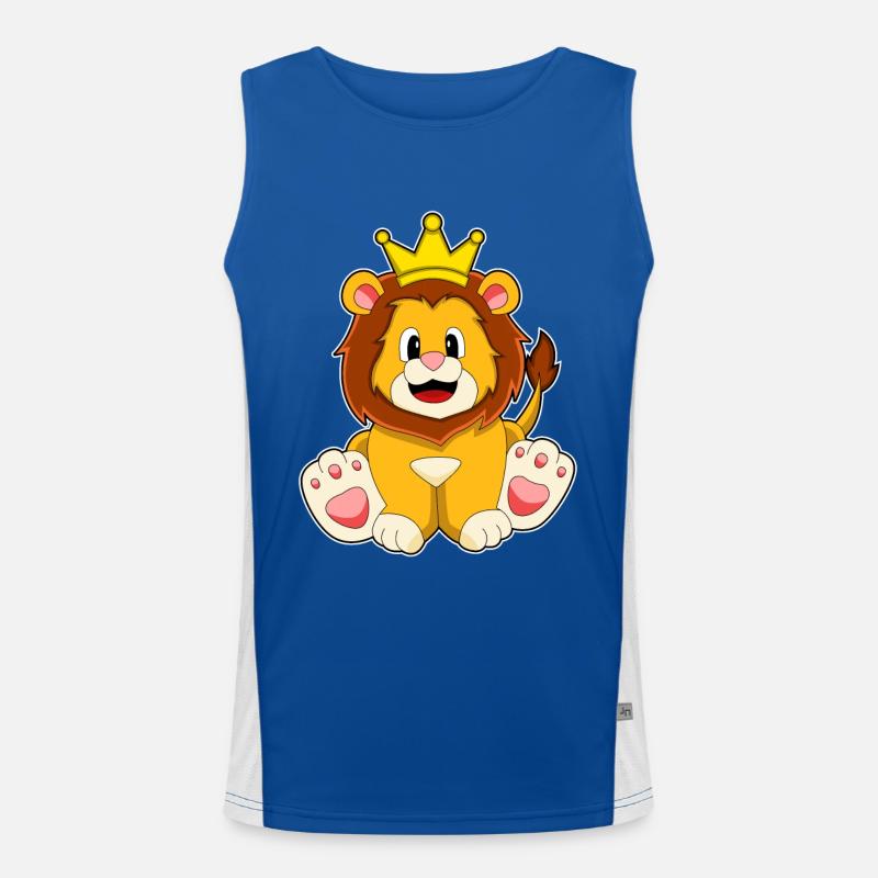 Lion comme roi avec couronne Débardeur respirant contrasté Homme 