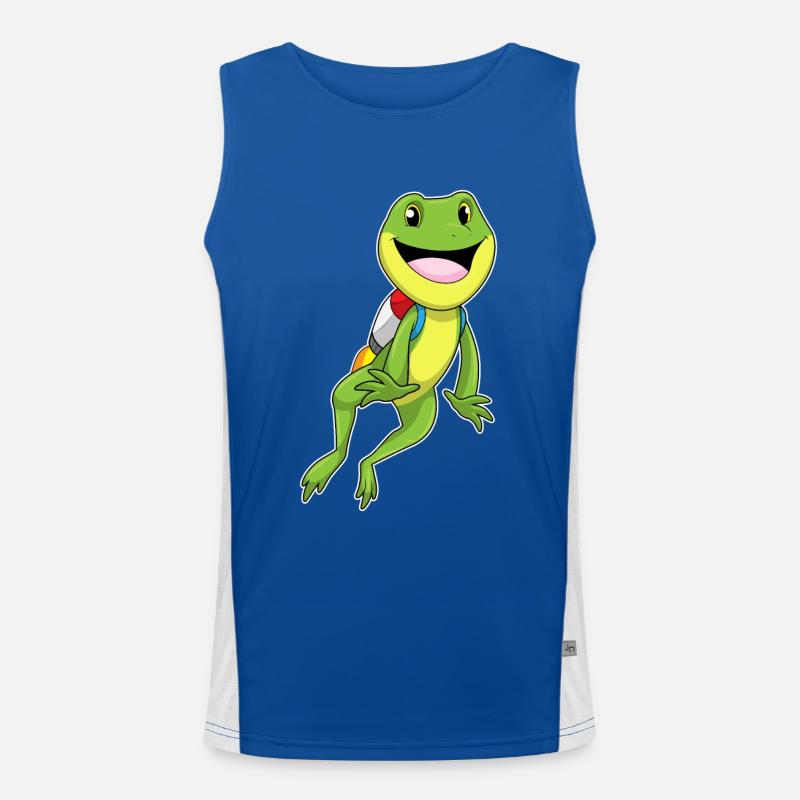 Frosch mit Jetpack Funktionelles Kontrast-Tank Top für Männer 