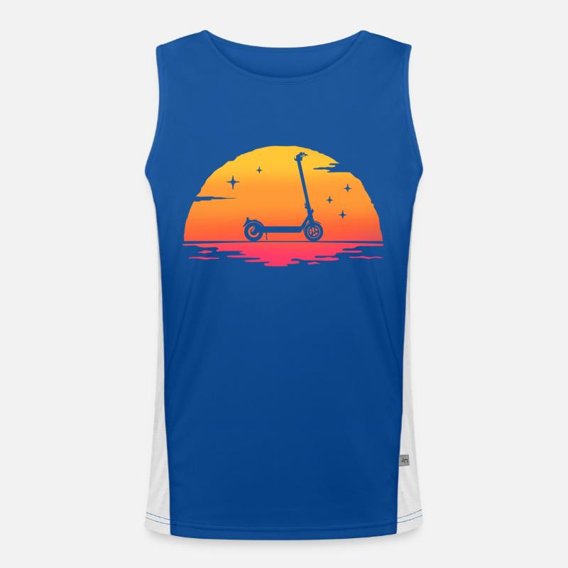 sunrise scooter retro scooter scooter Men's Functional Contrast Tank Top 
