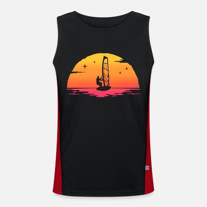 sunrise windsurf windsurfing Men's Functional Contrast Tank Top 