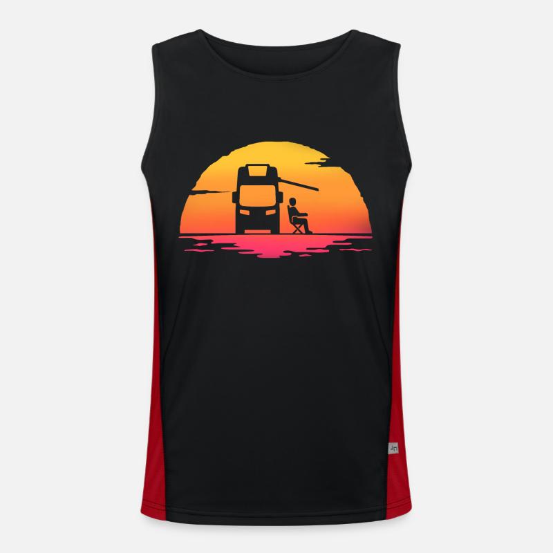 sunrise camper camping motorhome Débardeur respirant contrasté Homme 