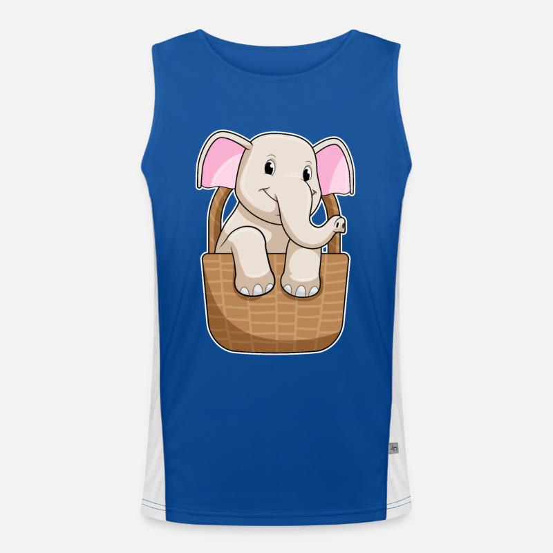 Éléphant avec panier Débardeur respirant contrasté Homme 