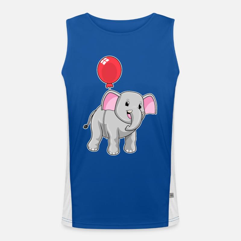 Elefant mit Luftballon Funktionelles Kontrast-Tank Top für Männer 